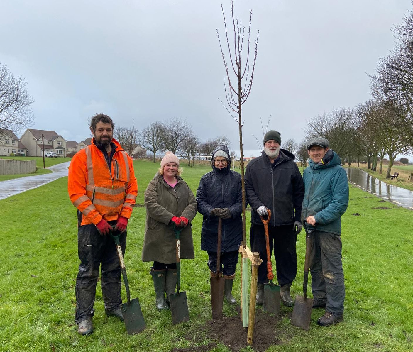 tree planting by Transition St. Andrew’s volunteers and FCF staff in Anstruther.